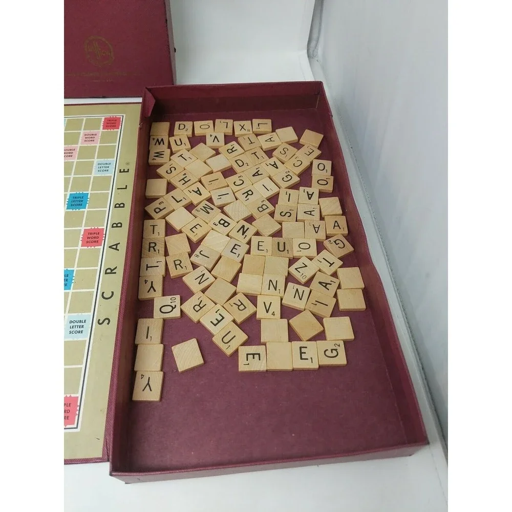 1948-1953 Scrabble Crossword Board Game 100% Complete Selchow & Richter Wood VTG